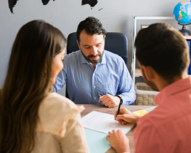 Client receiving certified translation services in Perris, CA, with guaranteed acceptance for immigration and legal purposes.